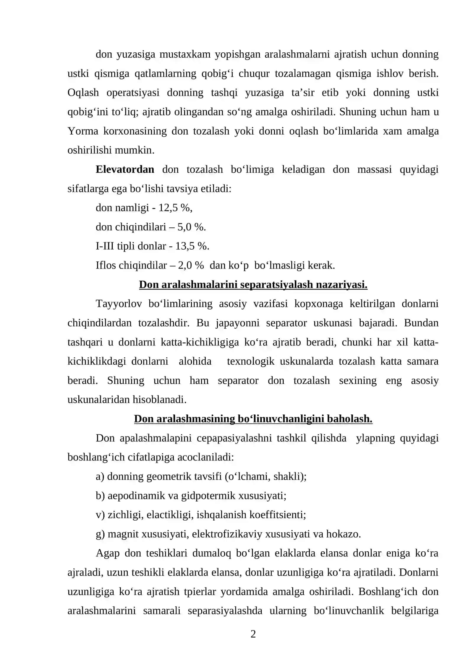 Yormabop don partiyalari uchun texnologik uskunalar 2
