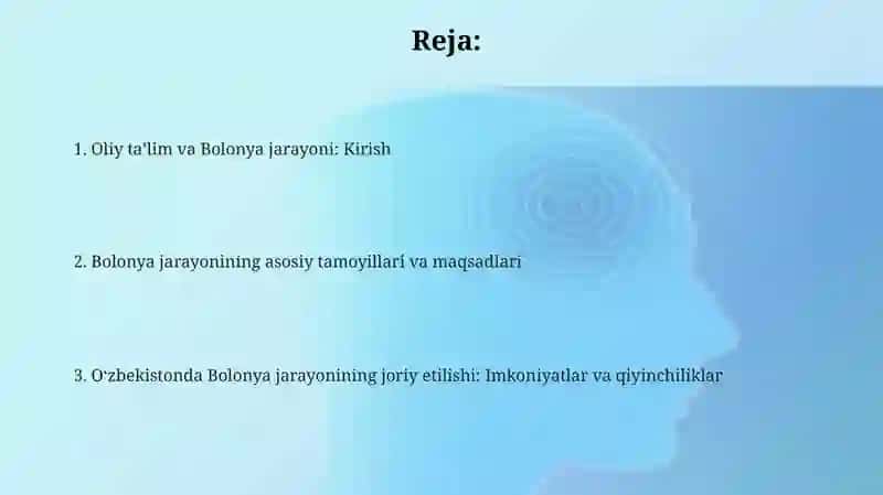 Oliytaʼlim va bolonjarayonlar 2