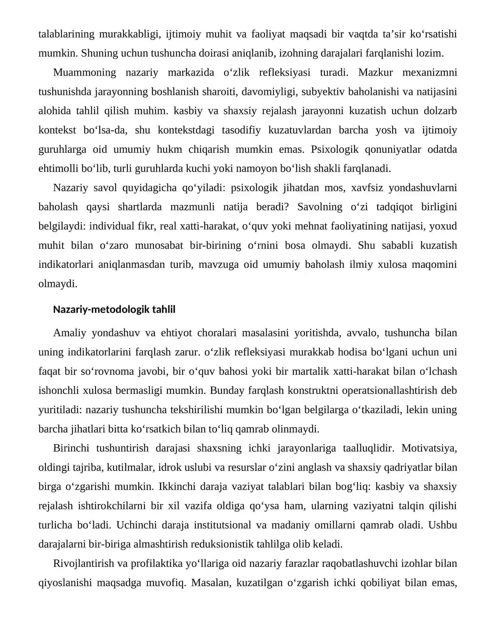 O‘ZINI ANGLASH VA SHAXSIY QADRIYATLARNING RIVOJLANTIRISH VA PROFILAKTIKA YO‘LLARI 2