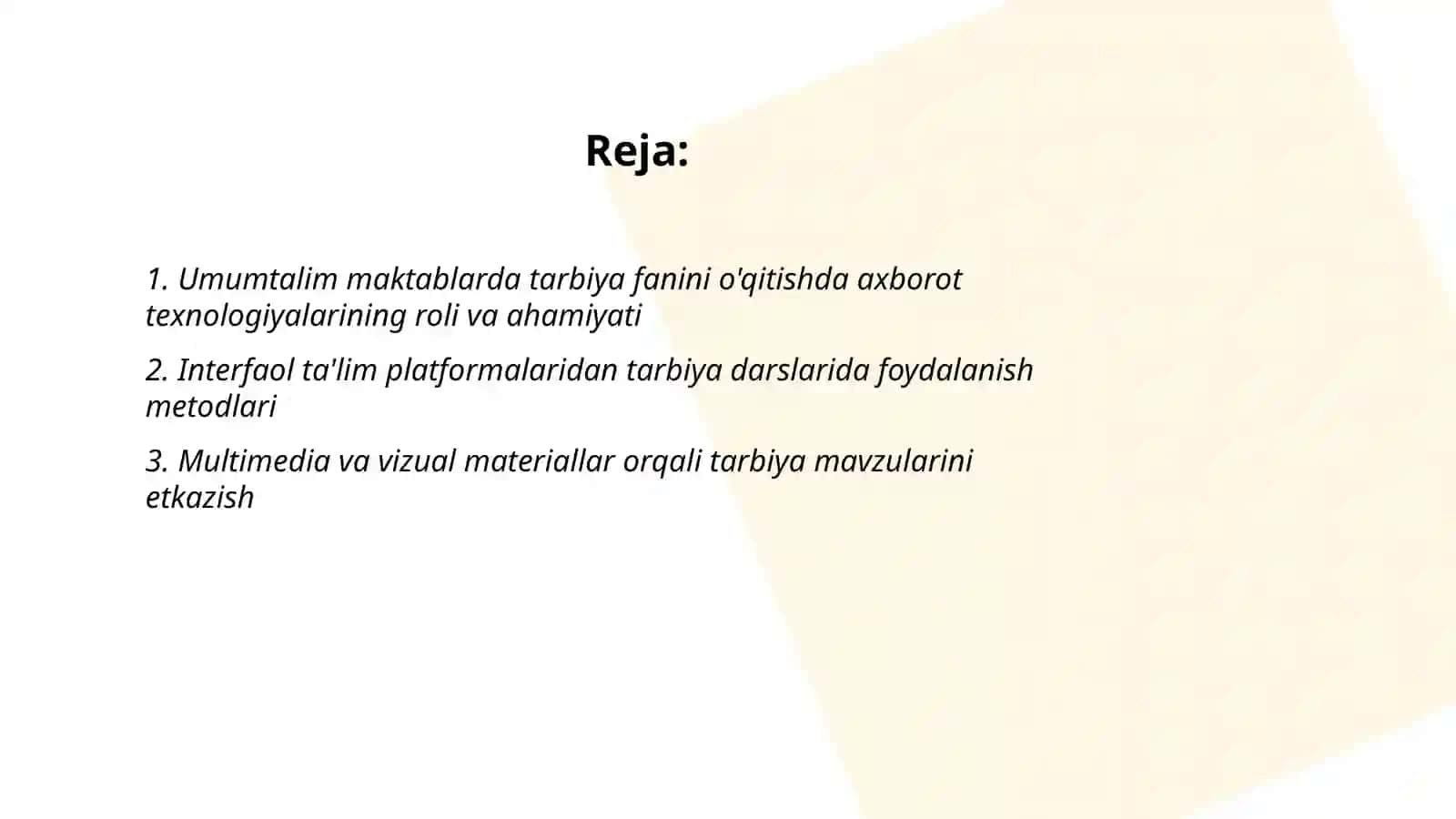 Umumtalim maktablarda tarbiya fanini oqitishda axborot texlogiyalardan foydalanish 2