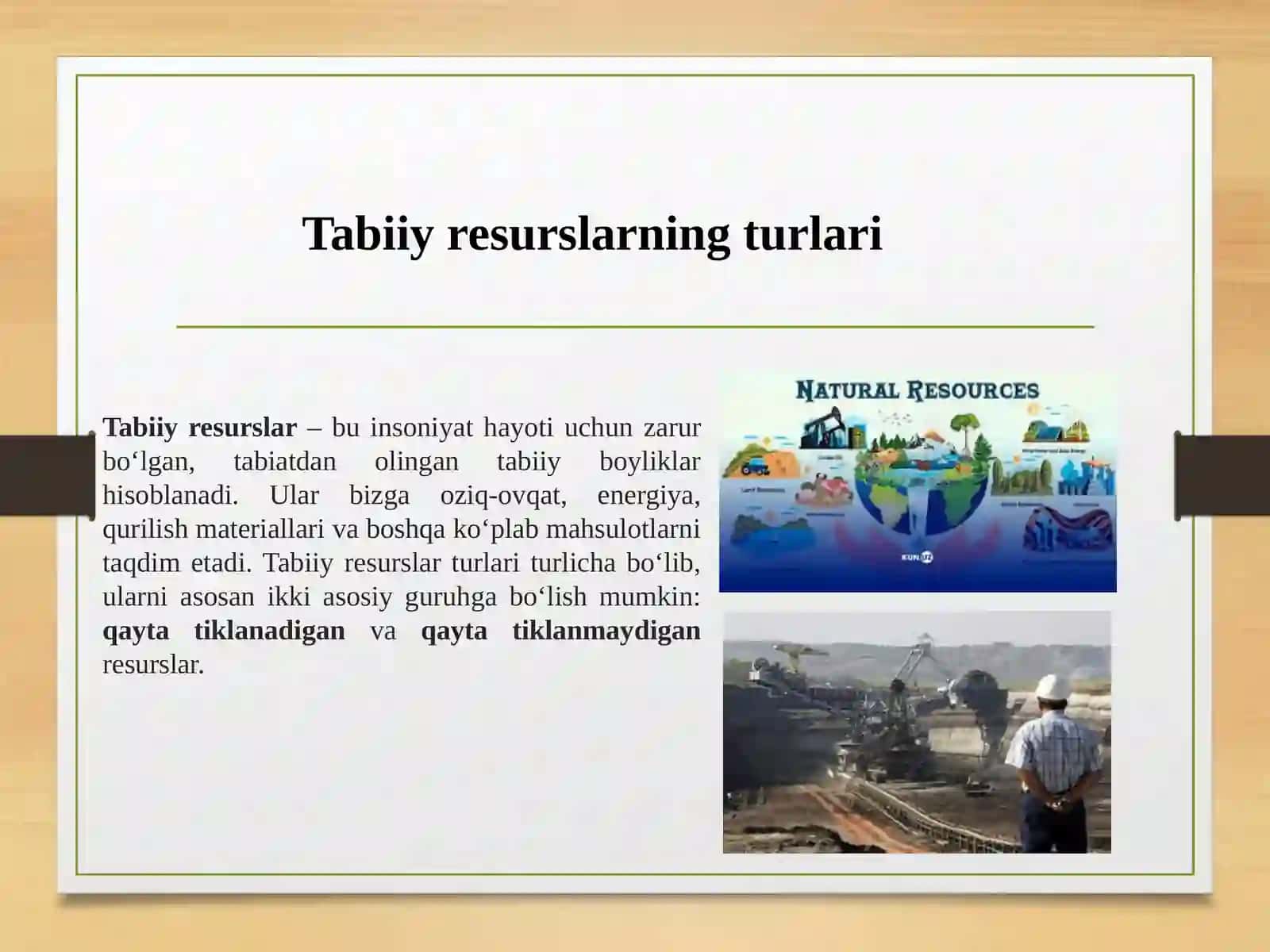 Tabiiy Resurslar 2