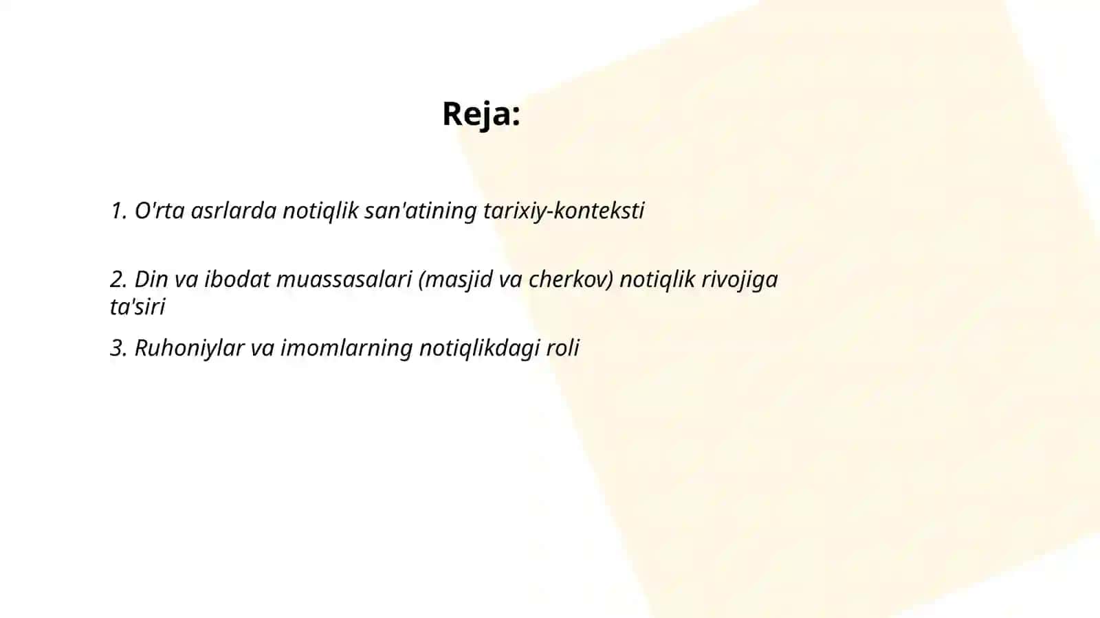 O'rta asrlarda notiqlik san'atining vujudga kelishi va rivojlanishi 2