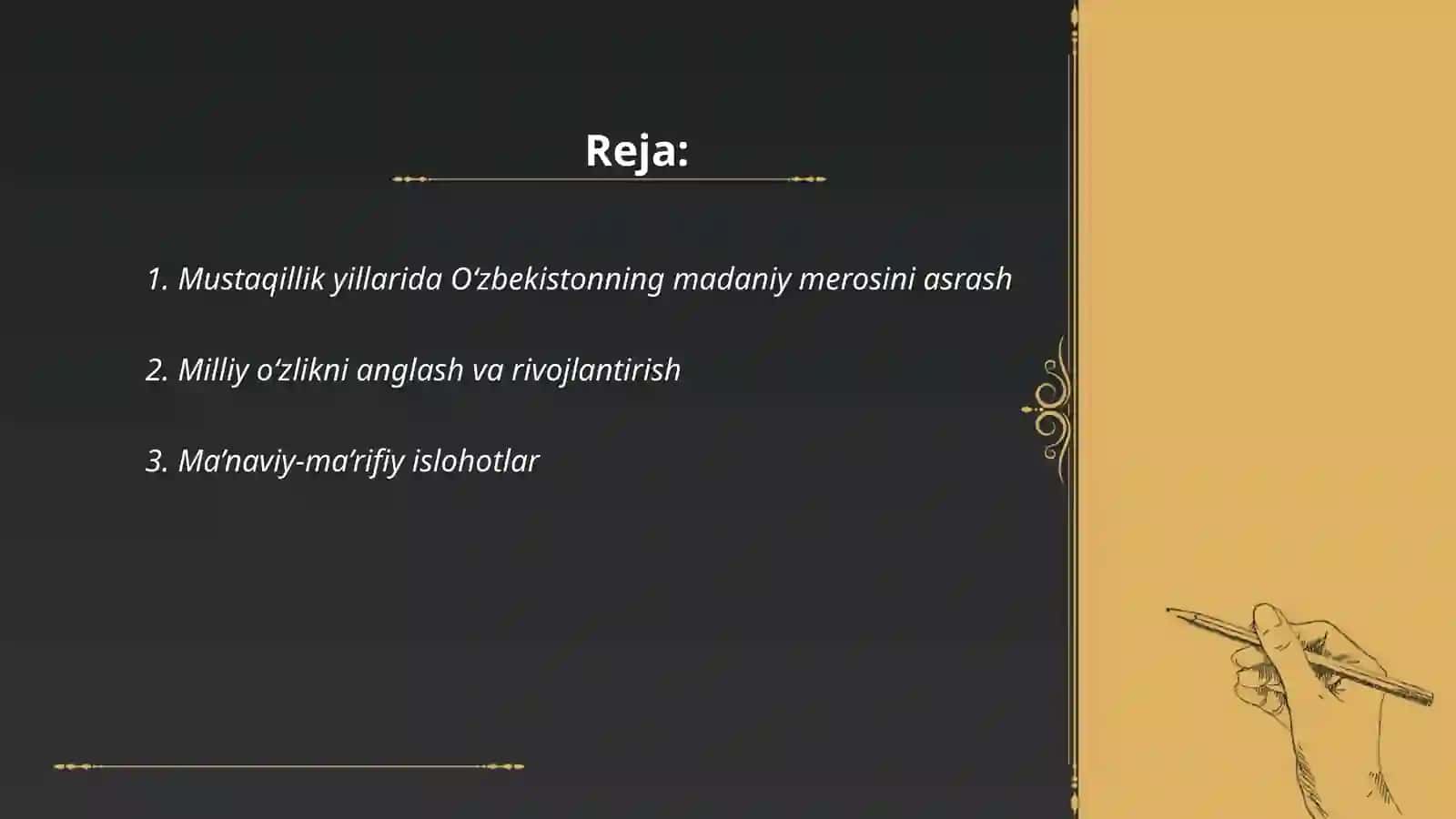 Mustaqillik yillarida Oʻzbekistonning ma'naviy madaniy taraqqiyoti 2