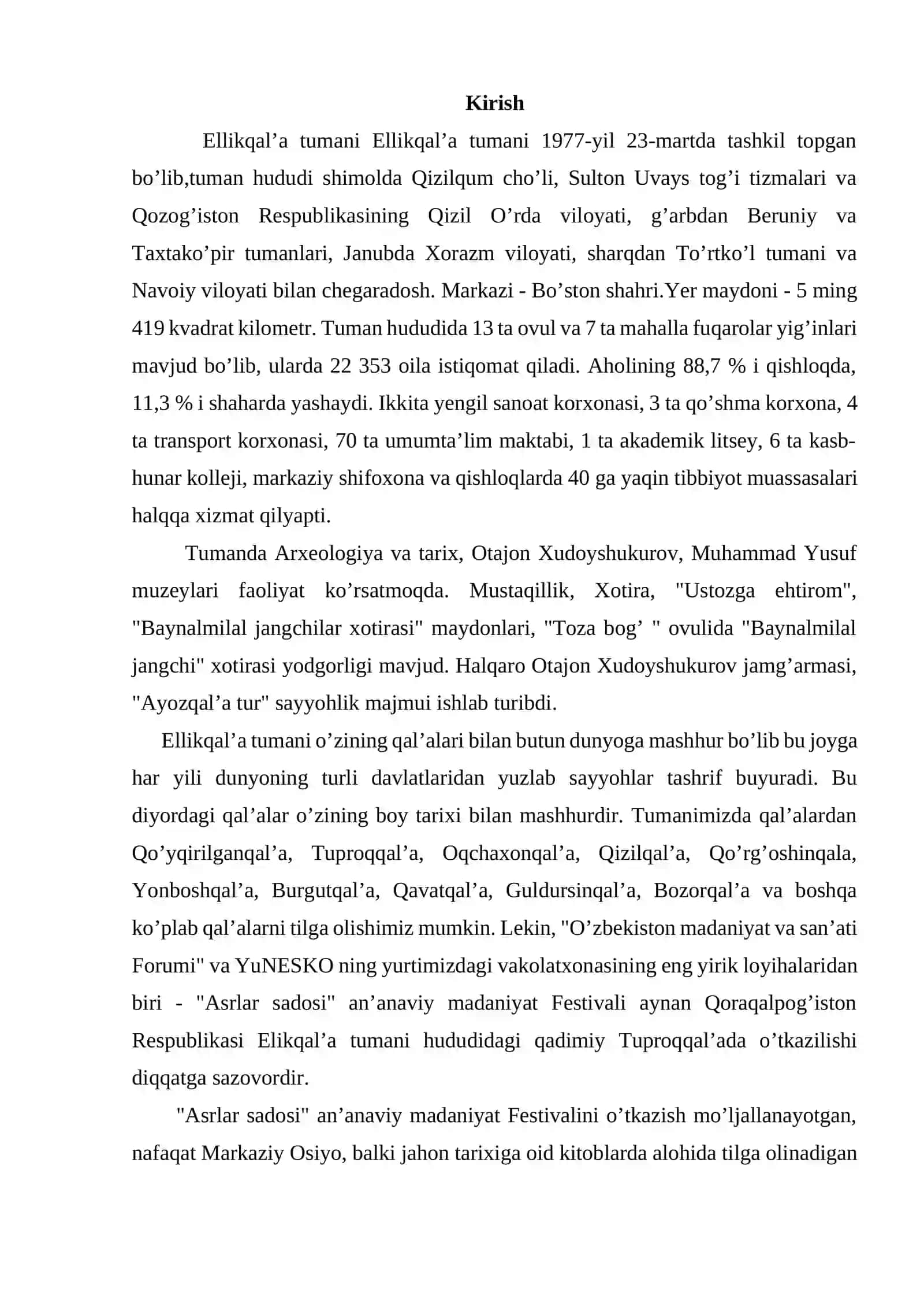 ELLIKQAL’A TUMANI TARIXI 2