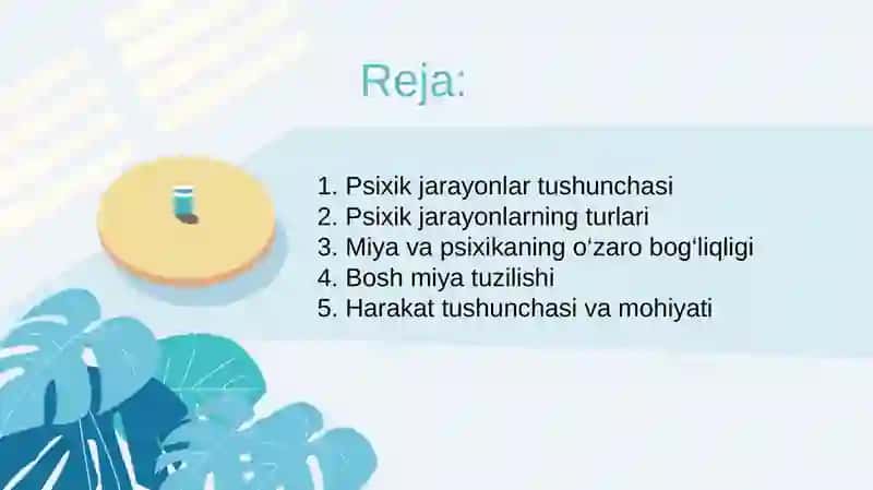 Psixik jarayonlar va miyaning o‘zaro aloqadorligi 2