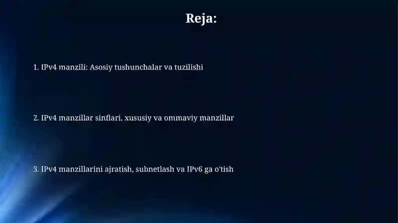 IPv4 manzillash 2