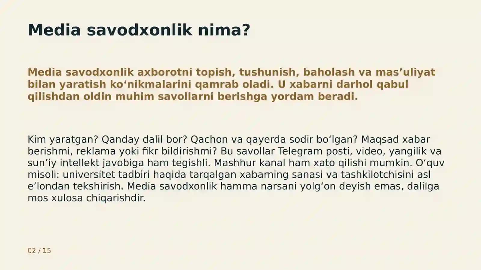 Media savodxonlik: yolg‘on axborotni aniqlash 2