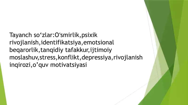 Oʻsmirlik davrida psixik rivojlantirishning xususiyatlari 2