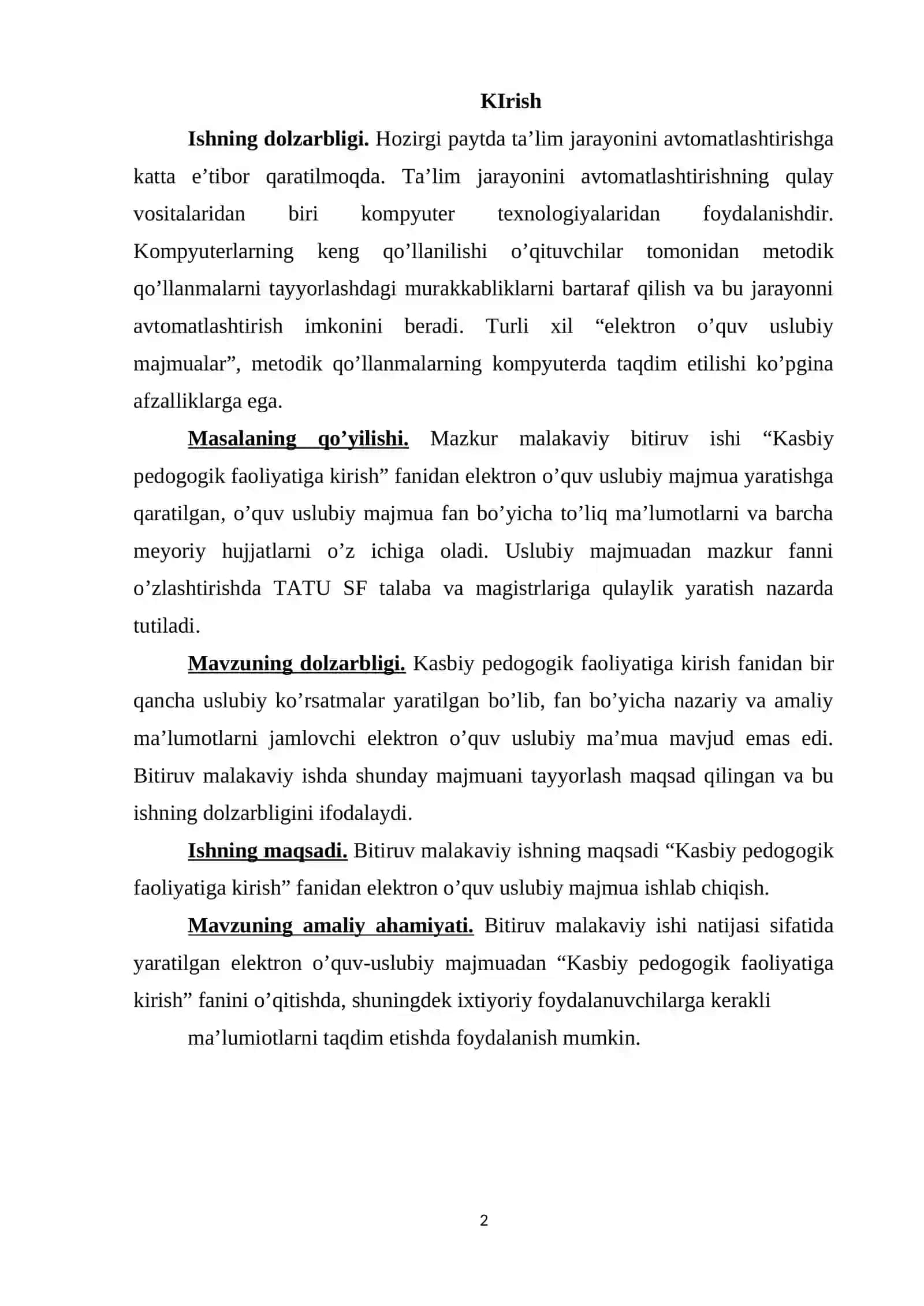 ELEKTRON O'QUV-USLUBIY MAJMUALAR VA ULARDAN FOYDALANISH METODIKASI 2