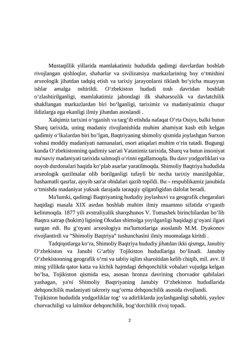SHIMOLIY BAQTRIYA VA JANUBIY BAQTRIYA YODGORLIKLARIDAGI RANG TASVIRLARINI ÓRGANISH 2