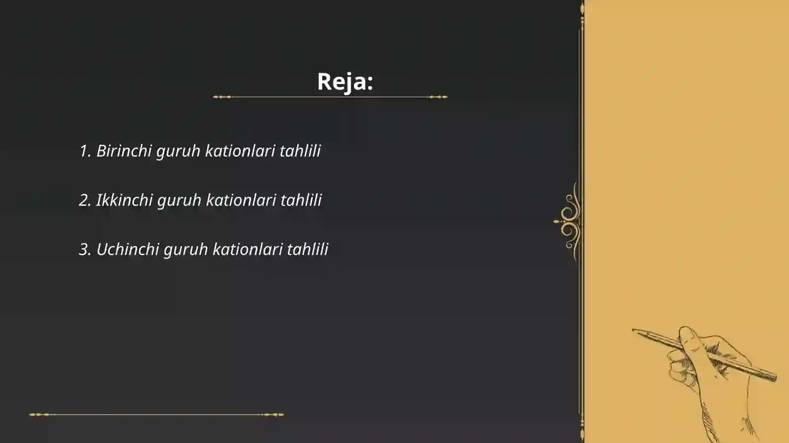 Birinchi,ikkinchi, uchinchi guruh kationlari aralashmasining analizi 2