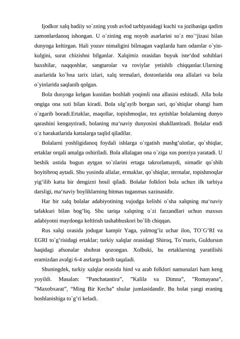 O‘TGAN ASRNING 20-30–YILLARIDA O‘ZBEK BOLALAR ADABIYOTI 2
