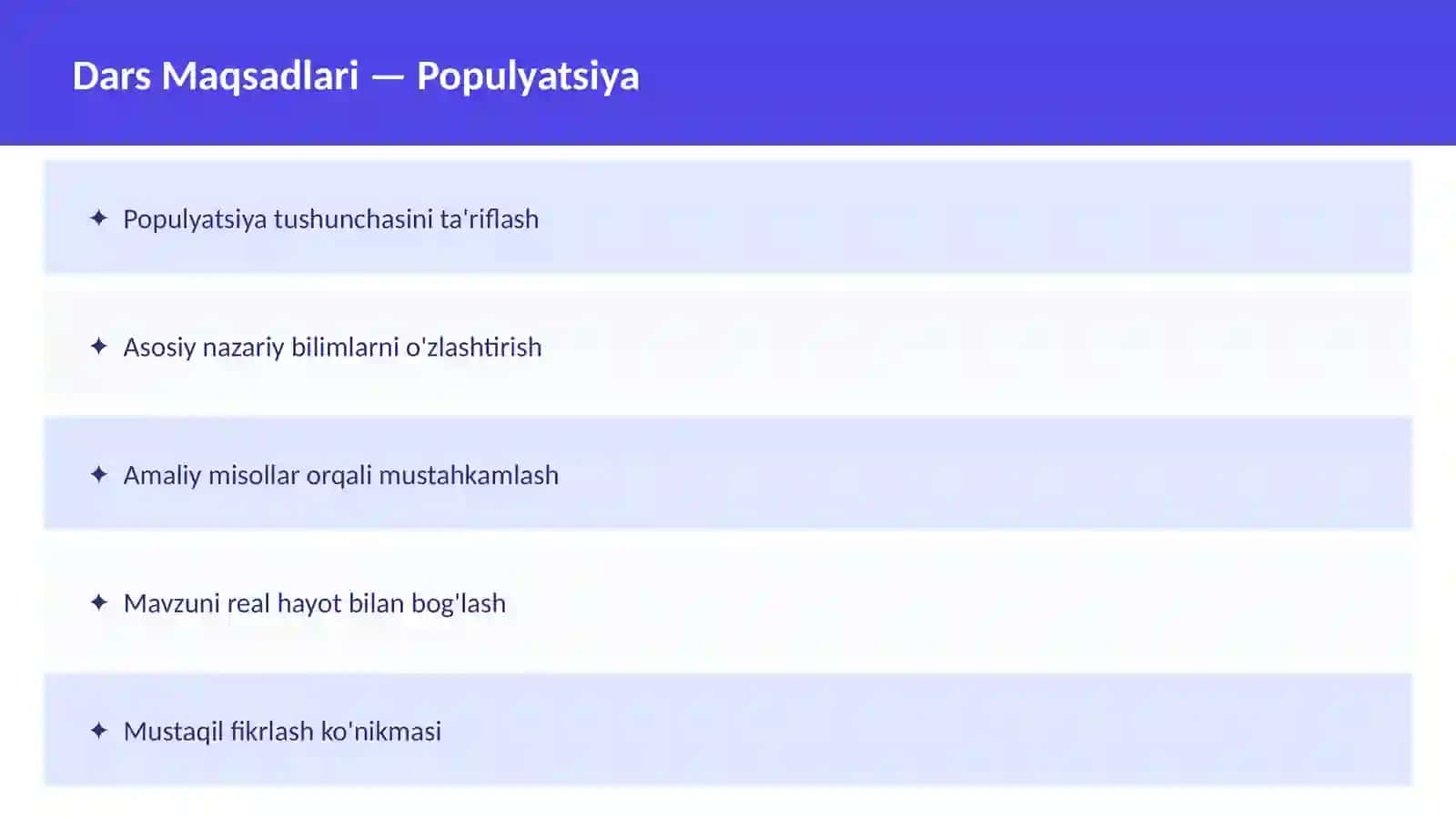 O'qituvchilar va talabalar uchun dars ishlanma 2