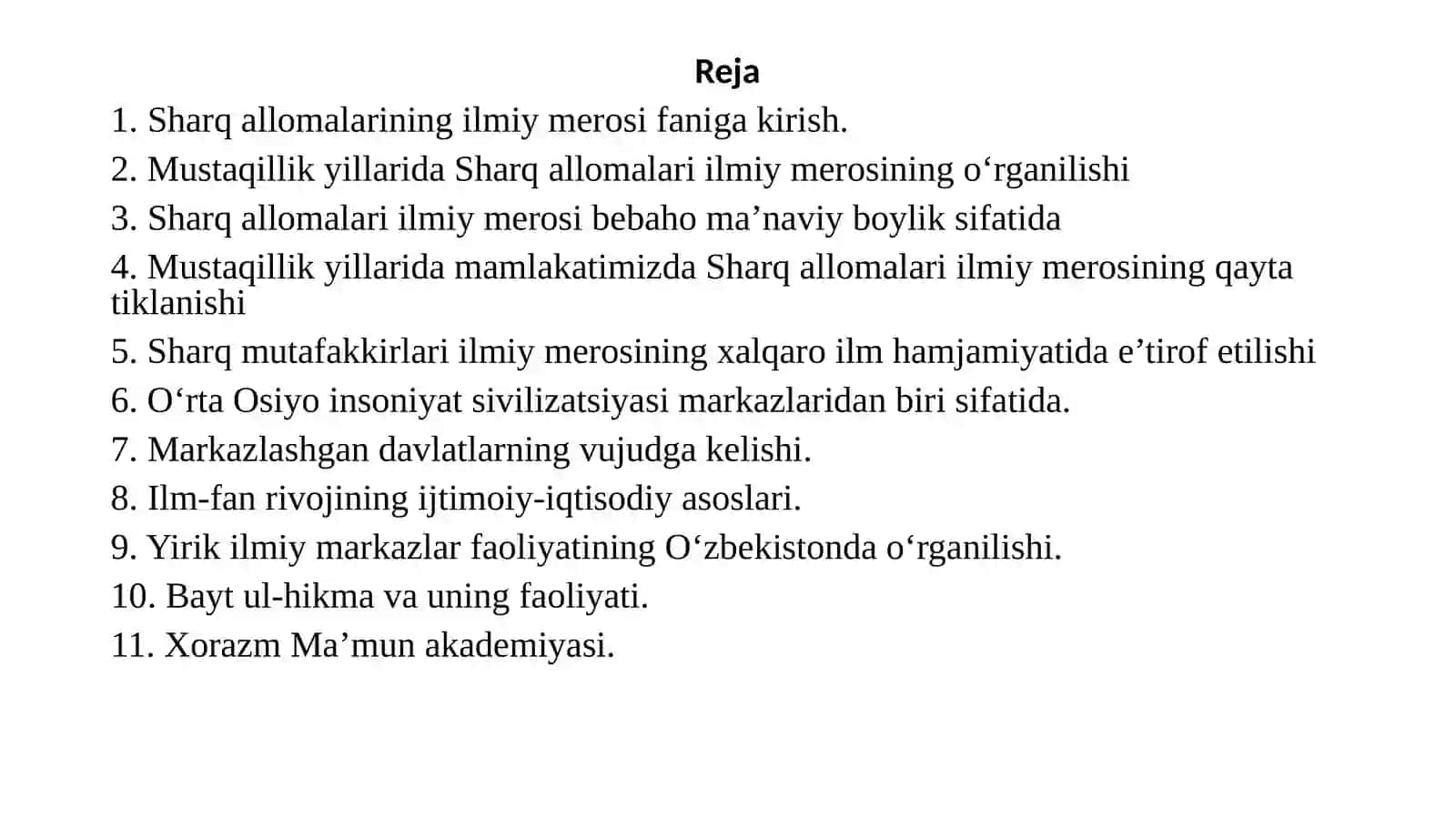 SHARQ ALLOMALARINING ILMIY MEROSI 2