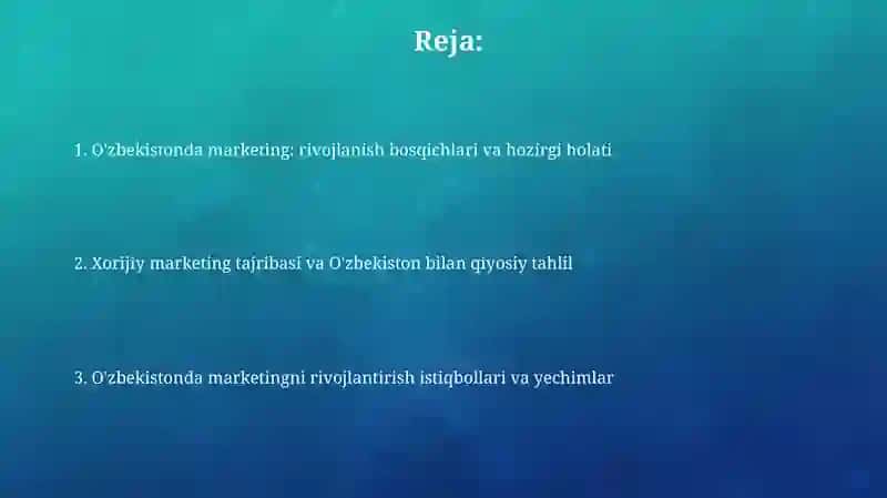 O'zbekistonda marketing: rivojlanish bosqichlari va hozirgi holati 2