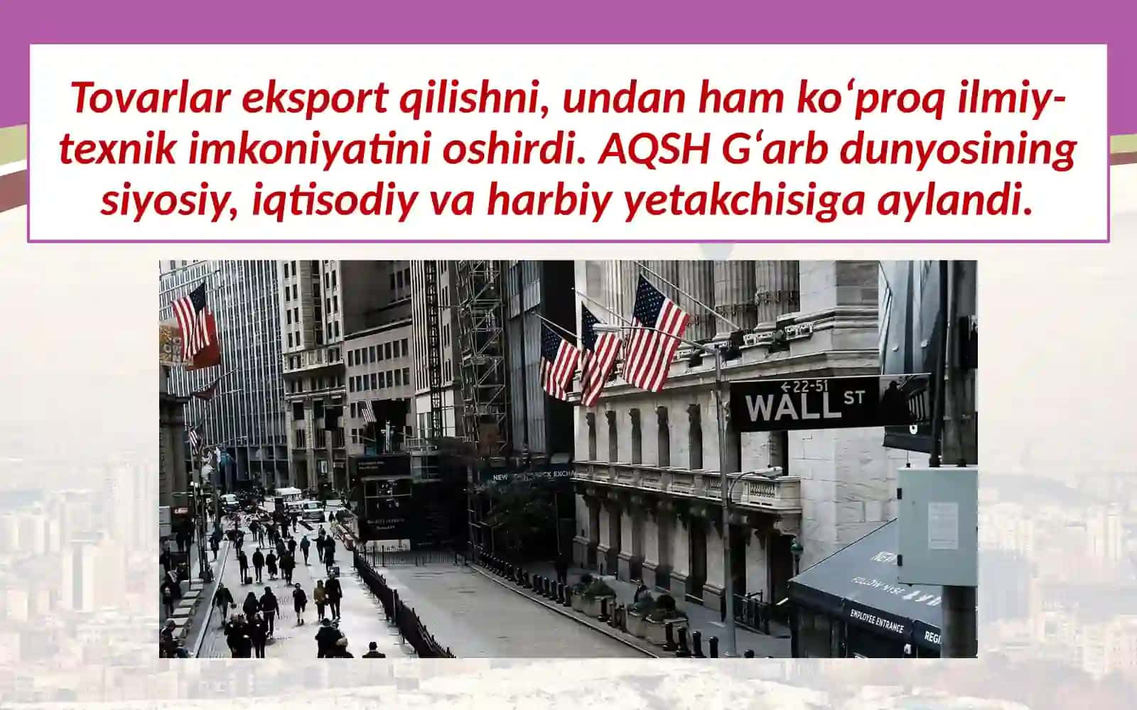 AQSH iqtisodiy rivojlanishi 2