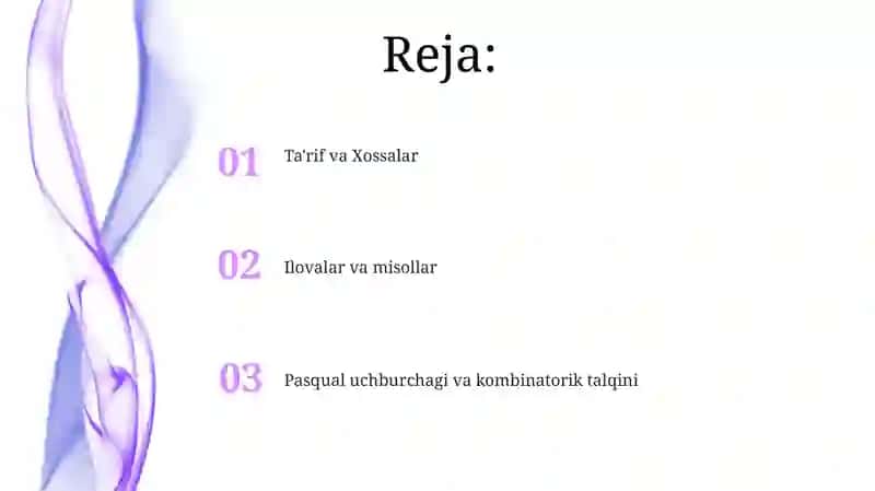 Binomial koeffitsentlar 2