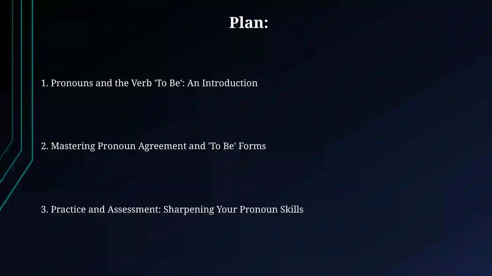 Pronous verb to be 2