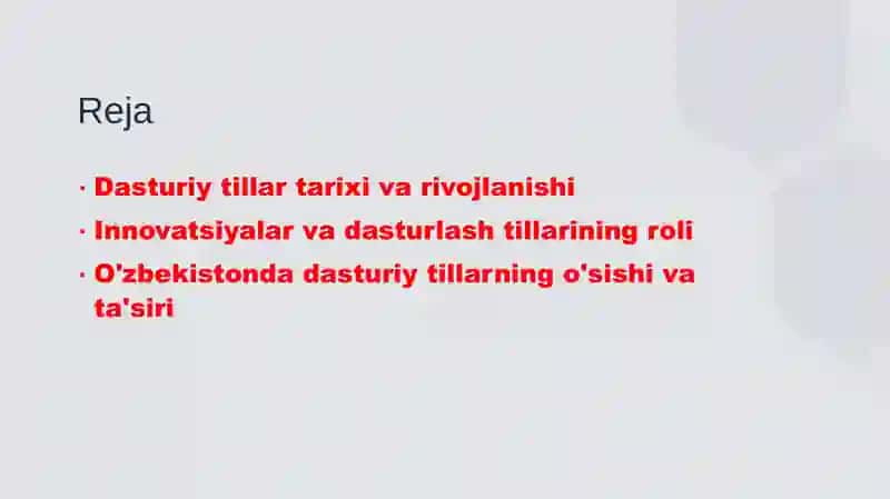 Dasturiy tillarining rivojlanishi 2