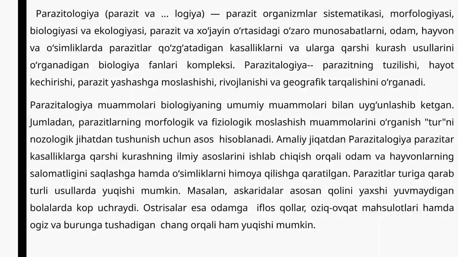 Xivchinlilar-odamparazitlari: tripanasoma, leysmaniya, trixomonadavalimbaliya 2