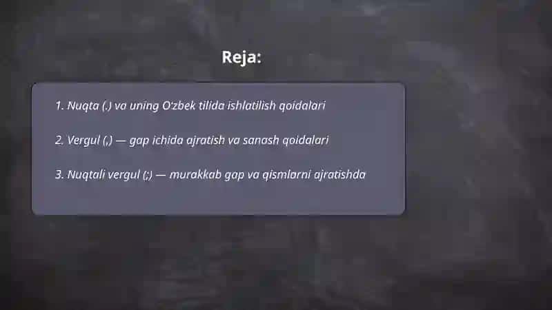 Oʼzbek tilida tinish belgilarining ishlatilishi va qoʼllanishi 2
