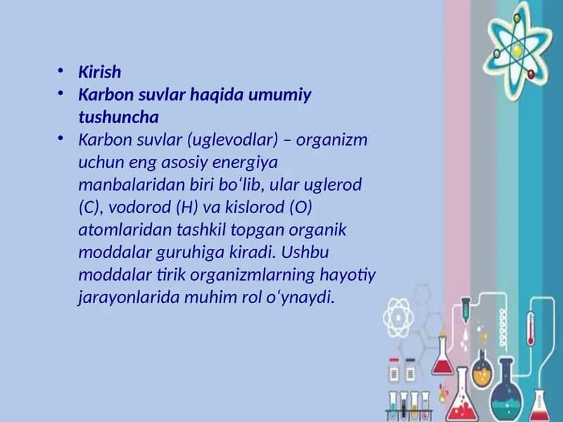 Karbon suvlar tuzilishi va funksiyasi 2