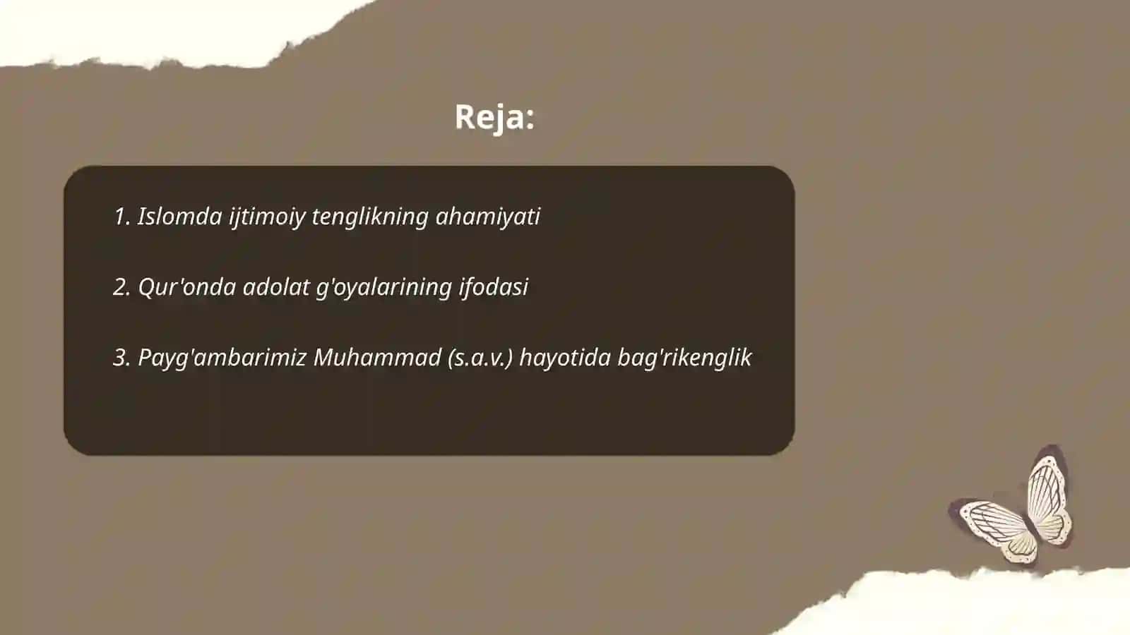 Islomda ijtimoiy tenglik, adolat, bag‘rikenglik va vatanparvarlik g‘oyalarining mohiyati 2