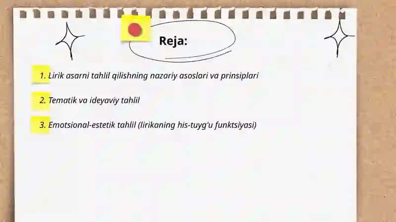 Lirik asarlarni tahlil qilish metodikasi 2