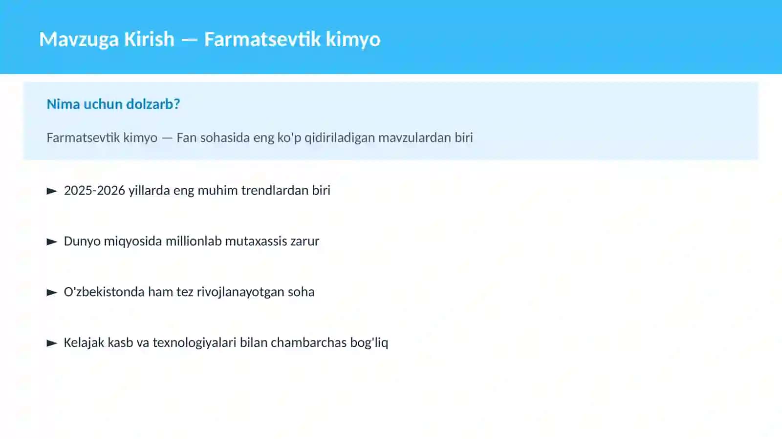 Farmatsevtik kimyo 2