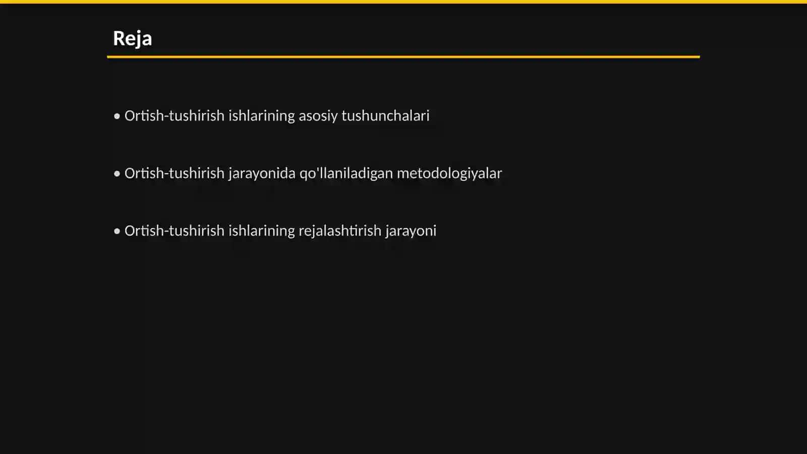 Ortish-tushirish ishlarining elementlari 2