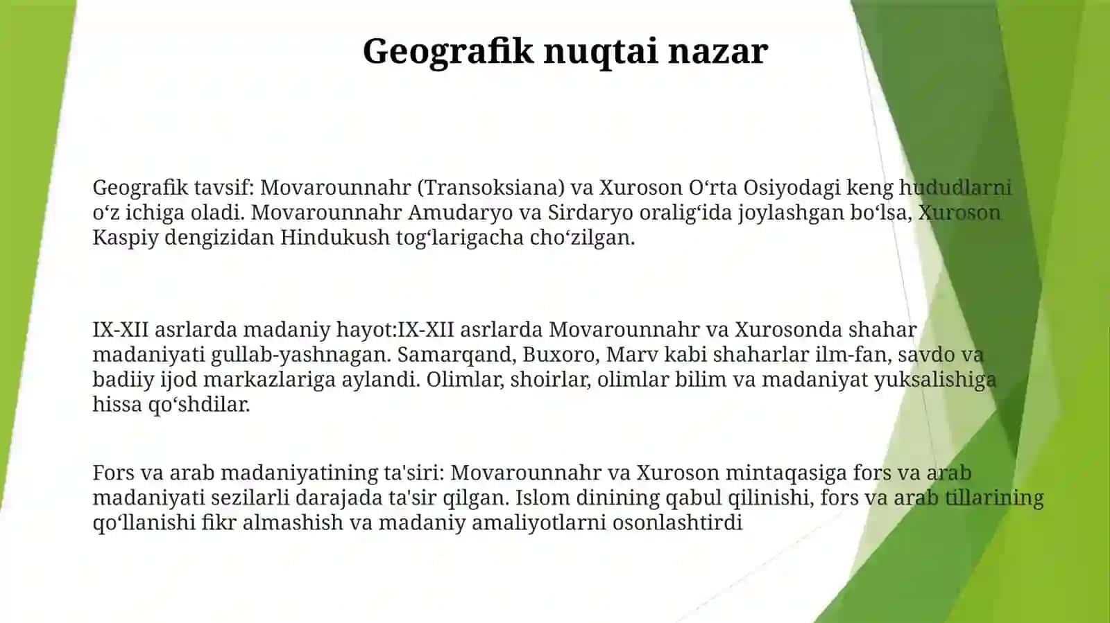 Ix-Xii Asrlarda Movarounnahr Va Xurosonda Madaniyat Hayot 2