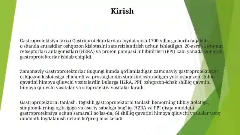 Zamonaviy Gastroprotektorlar 2