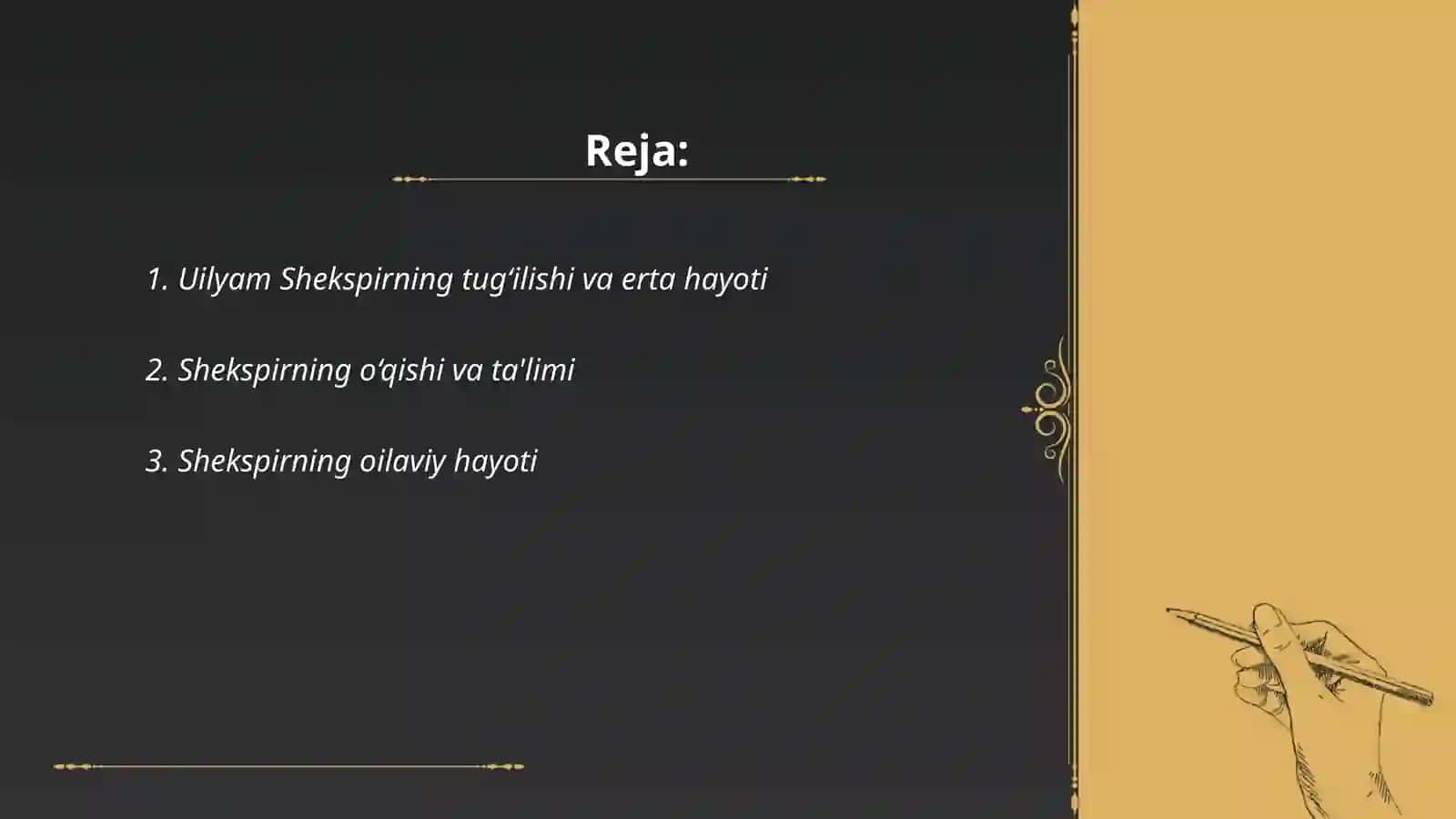 Uiliyam Shekspir hayoti va ijodi 2