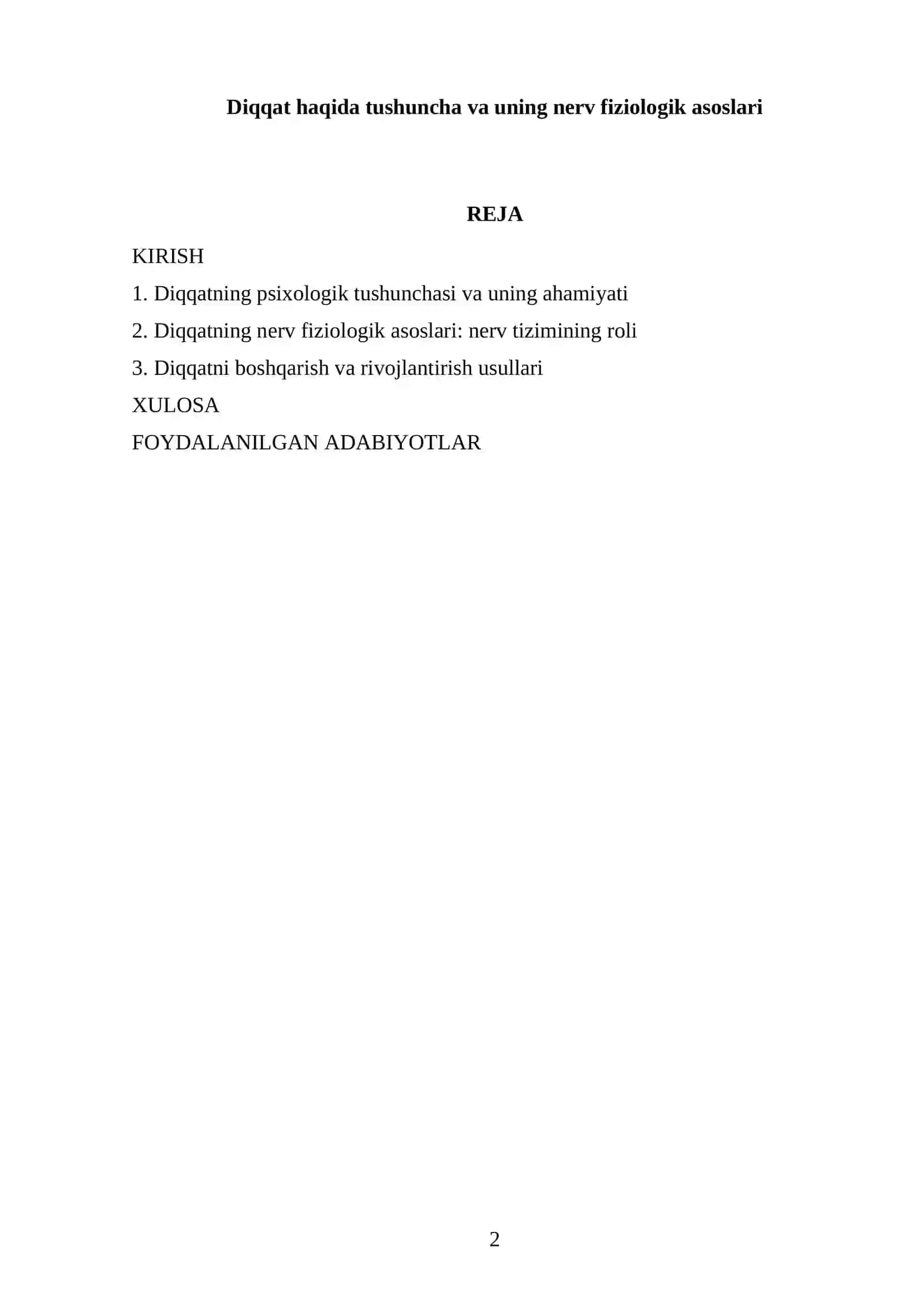 Diqqat haqida tushuncha va uning nerv fiziologik asoslari 2