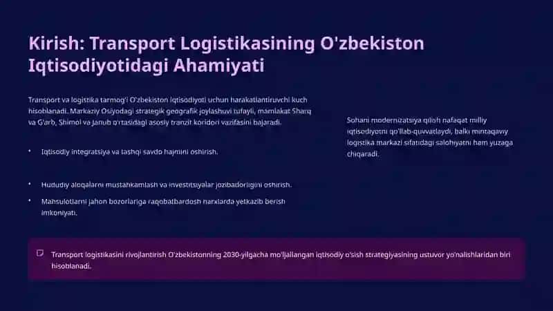 TRANSPORT LOGISTIKA TIZIMINING RIVOJLANISHI 2