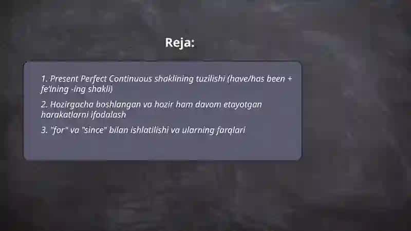 Present Perfect Continuous 2