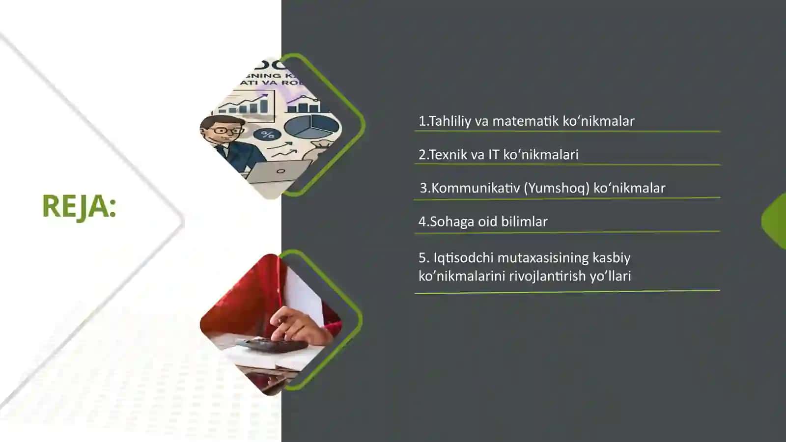 IQTISODCHI MUTAXASISLIGINING KASBIY KO’NIKMALARI AKKK 2