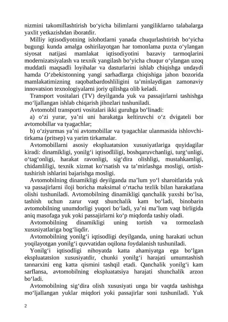 Avtotransport va logistik korxonalarini yaratish 2
