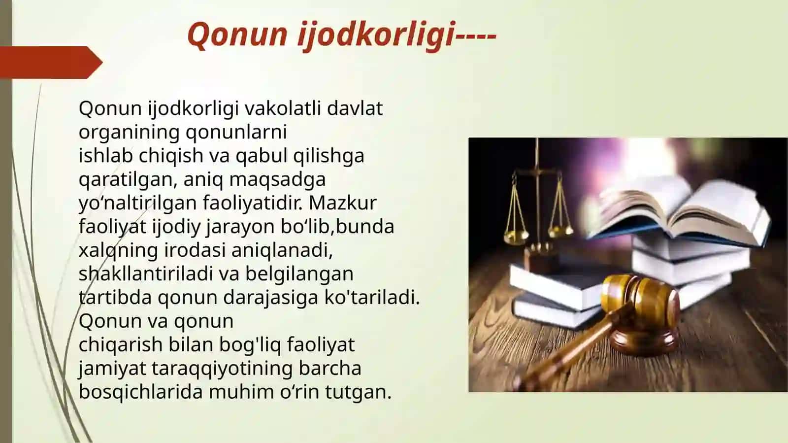 O'zbekistonda qonun ijodkorligi jarayonining o'ziga xos xususiyatlari 2