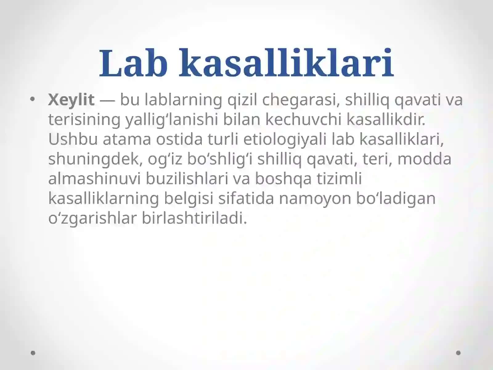 Xeylitlar ( eksfoliativ, aktinik, metereologik, glandulyar) 2