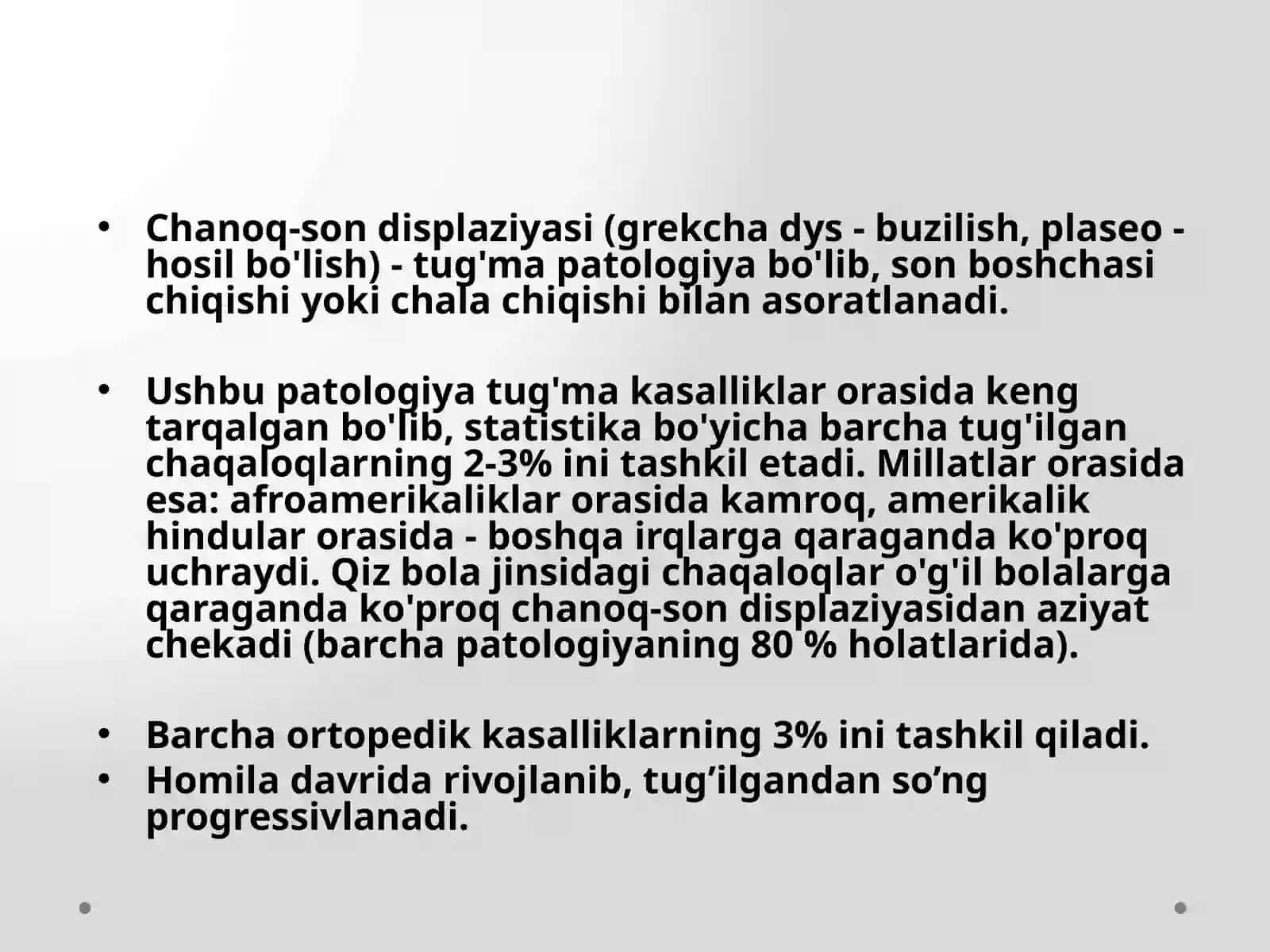 Chanoq-son displaziyasi 2