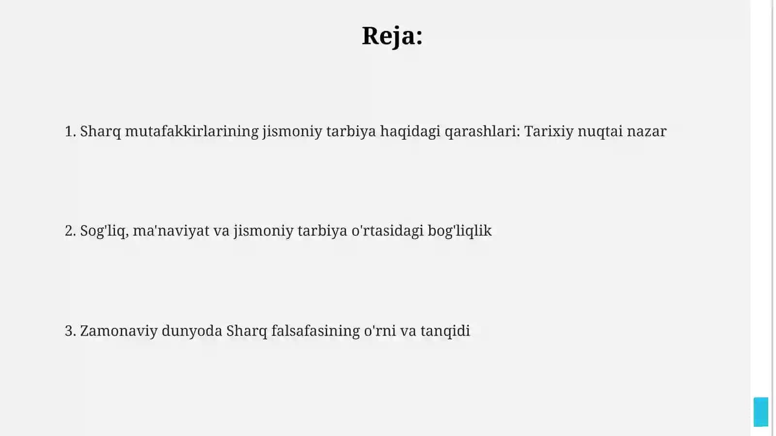 Sharq mutafakkirlarining jismoniy tarbiya haqidagi qarashlari 2