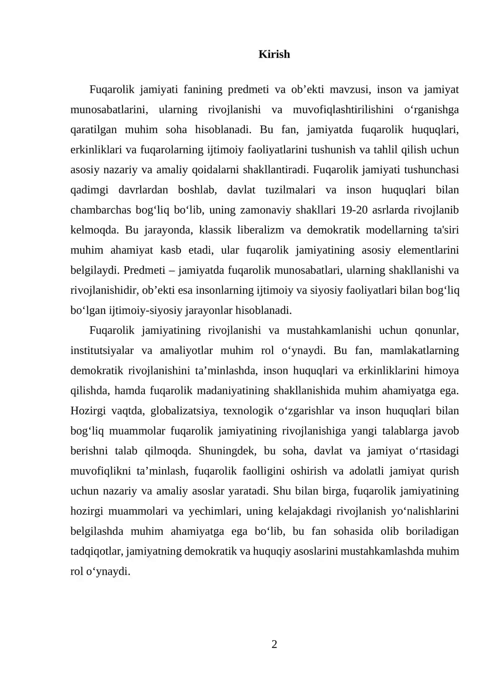 Fuqarolik jamiyati fanining predmeti va ob’ekti 2