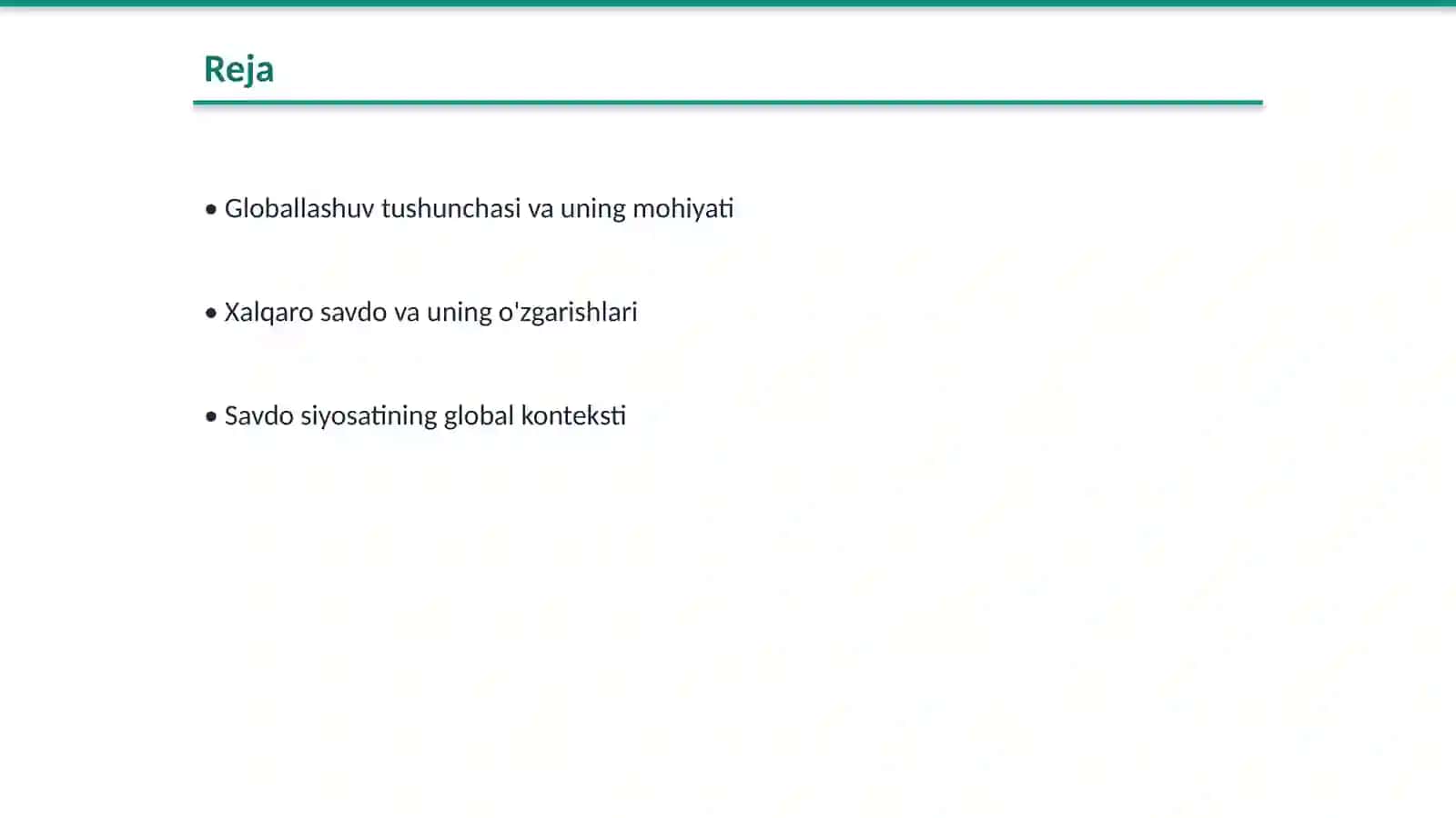 Globallashuv va xalqaro savdoning rivojlanish tendensiyalari 2