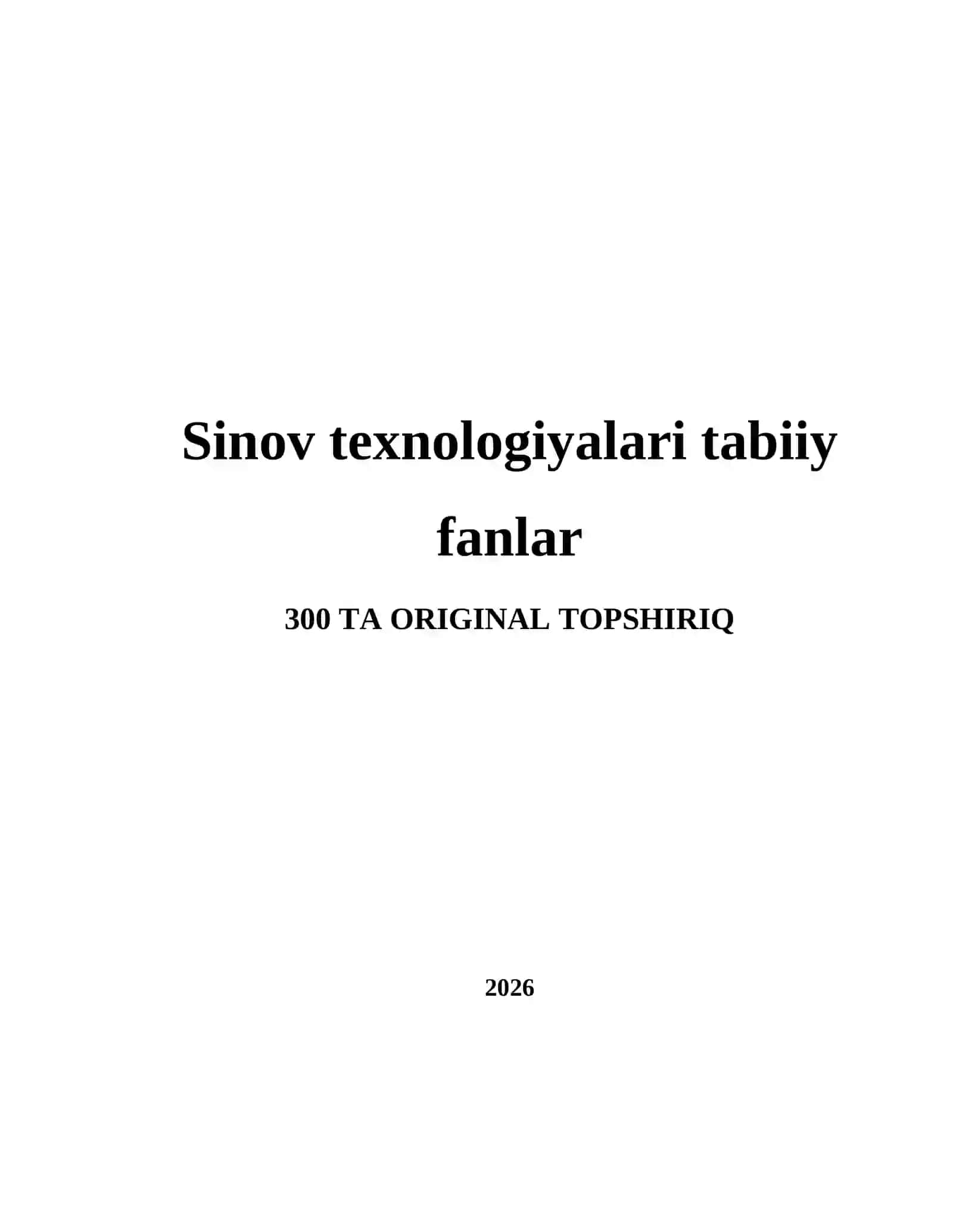 Sinov texnologiyalari tabiiy fanlar 2