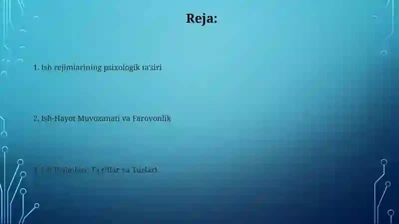 Ish Rejimlari: Tarixiy Umumiy Nuqtai 2