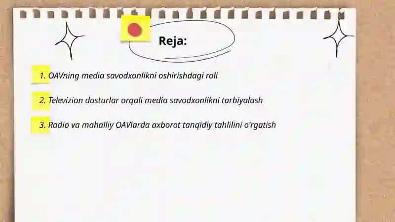 OAVning media savodxonlikni oshirish 2