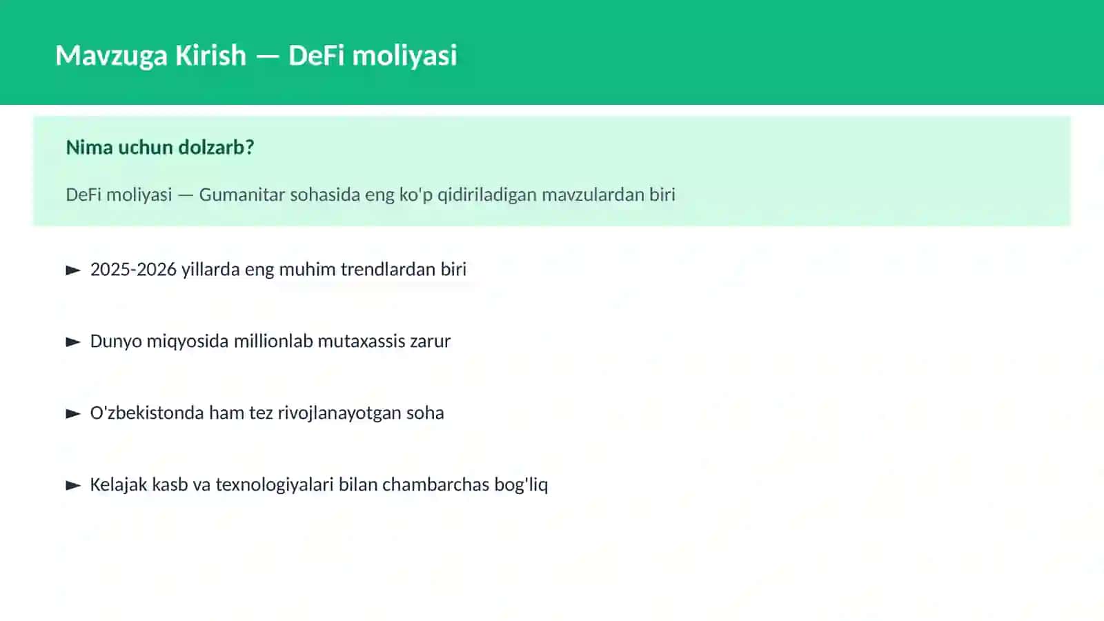 DeFi moliyasi 2