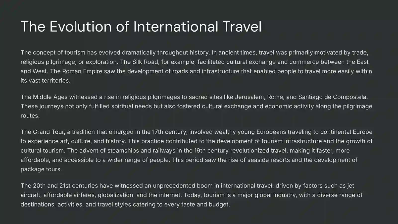 The Evolution of International Travel 2