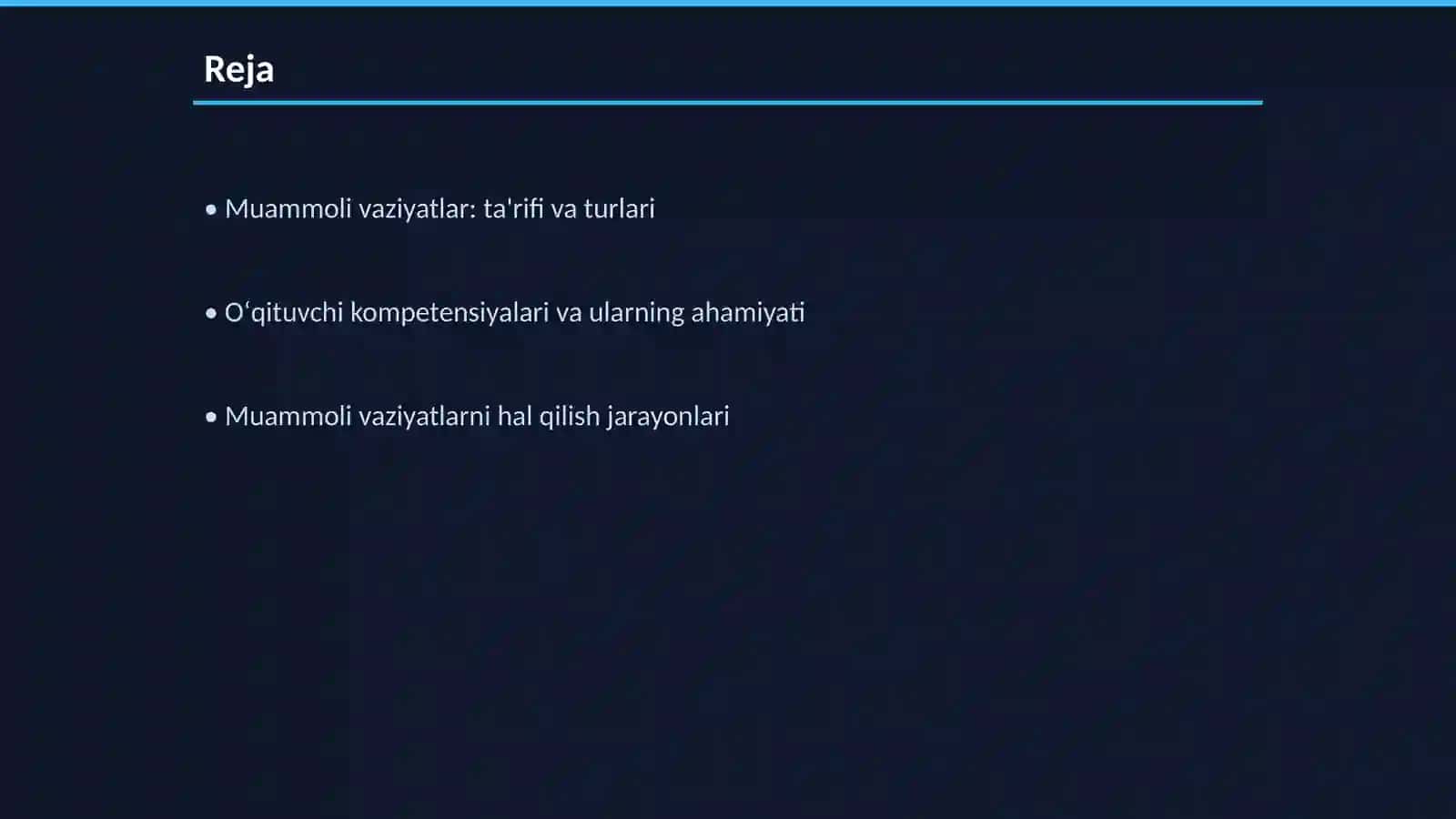 Oʻqituvchi faoliyatida muammoli vaziyatlarni hal qilish kompetensiyasi 2